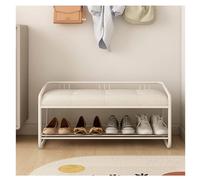 GHFXSCV Sgabello per Scarpe Imbottito, Panca Scarpiera da Ingresso in Metallo con 2 Ripiani, Panca Portaoggetti per Corridoio e Fango - Mobili Funzionali per Casa