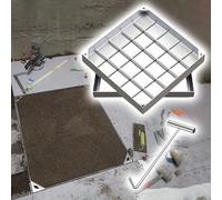 GHFXSCV Tapa de cámara de inspección Cuadrada Invisible - Acero Inoxidable Diseño SK para Patios, Jardines, escuelas y Patios - Panel de Acceso Exterior para un fácil Mantenimiento