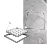 GHFXSCV Tapas y Marcos rectangulares Invisibles para pozos de Registro, Tapas cuadradas de Acero Inoxidable para fosas sépticas, Tapas de inspección metálicas con Base para Uso Exterior (39,3 x 39,3