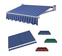 GHFXSCV Toldo retráctil para Patio, Tela de Repuesto de 12x5 pies, Lona de poliéster Azul para Ventanas y Puertas, Cubierta Manual para terraza, Refugio Exterior Duradero, Opciones de 8 a 18 pies.