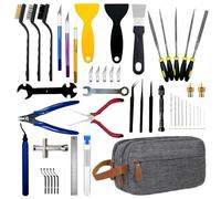 Ghguole 58PCS Kit de Herramientas para Impresora 3D, Accesorios con Limpieza de Boquillas, Desbarbador, Pinzas y Alicates para Desmontaje, Mantenimiento y Mecanizado de Precisión