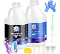Ghguole Resina Epoxi Kit-4.5L ResinaEpoxi Transparente y Endurecedor (1:1) con Pigmento de Resina y Brillo para Fundición y Revestimiento,DIY,Mesa,Madera,Decoración Artesanal