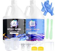 Ghguole Resina Epoxi Kit-8.5L ResinaEpoxi Transparente y Endurecedor (1:1) con Pigmento de Resina y Brillo para Fundición y Revestimiento,DIY,Mesa,Madera,Decoración Artesanal