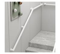 GHHDPDMJ Pasamanos de Pared de Tubo Industrial Cuadrado, barandilla de Escalera de Granja Resistente, pasamanos de Escalera, barandilla de Agarre, Kit Completo (Color: Blanco, tamaño: 31.5 in)