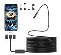 GHHKUD Cámara endoscópica HD 1920P con luz, 3 en 1 tipo C, cámara endoscópica con 8 luces LED, impermeable IP67, cámara de canal endoscópico para Android e iOS, iPhone, iPad, Samsung (5 m)