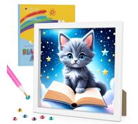 GHHKUD Diamond Painting con Marco, Kit Diamond Painting Adultos y Niños, Infantiles DIY Pintura de Diamante Set, Diamond Art Kit Completo, Decoración de Pared para el Hogar, Regalo Mosaico 18x18cm
