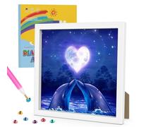 GHHKUD Diamond Painting con Marco, Kit Diamond Painting Adultos y Niños, Infantiles DIY Pintura de Diamante Set, Diamond Art Kit Completo, Decoración de Pared para el Hogar, Regalo Mosaico 18x18cm