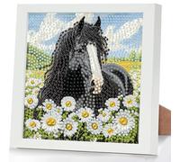 GHHKUD Diamond Painting con Marco, Kit Diamond Painting Adultos y Niños, Infantiles DIY Pintura de Diamante Set, Diamond Art Kit Completo, Decoración de Pared para el Hogar, Regalo Mosaico 18x18cm