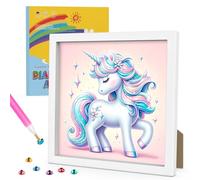 GHHKUD Kit de Pintura de Diamantes 5D para Niños - Unicornio con Marco, Arte y Manualidades, Regalos para Niñas