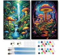 GHHKUD Pintar por Numeros Adultos, Pack 2 Kit de Pintura por Números, con Pinceles, Pigmento Acrílico, Pintura de Dibujo DIY, Paint by Numbers Kit 20X30CM, Paisaje