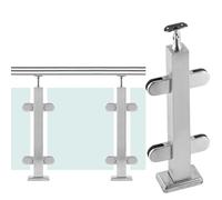 GHHVFEC Barandilla de Vidrio para terraza Exterior, balaustrada de pie de Acero Inoxidable 304 con Conectores Superiores Il, Sistema de Valla de Vidrio Resistente para balcón, Porche y escaleras, po