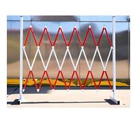GHHVFEC Barrera de tráfico retráctil y Extensible para hospitales y garajes. Valla de Seguridad metálica con diseño de Tubo de Hierro Redondo, Color Rojo y Blanco, 1,2 x 6 m. Solución de Seguridad e