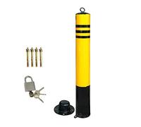 GHHVFEC Bolardo de estacionamiento de Acero Resistente con Base y Cerradura, Paquete de 4 Unidades, 65 cm/25,5 Pulgadas, Cono de Control de tráfico para una gestión Segura del tráfico vehicular.