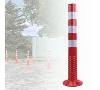 GHHVFEC Bolardos de Control de tráfico: Postes delimitadores Flexibles con Franjas Reflectantes para una Mayor Seguridad Vial, barreras de plástico duraderas para una gestión eficaz del tráfico (Roj