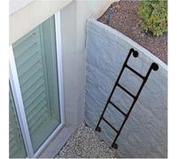 GHHVFEC Escalera de Escape de Incendios para sótanos, Cubiertas de pozos de Ventanas, Escalera de Emergencia pequeña de 122 cm para Seguridad del hogar, Escalera de Hierro Forjado para lof