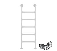 GHHVFEC Escalera de Salida para sótano, Ajustable, de Hierro Forjado, de 1,0 m (3,39,8 pies), para Montaje en Pared, de Metal Blanco, para áticos, literas, terrazas, Casas rodantes, aparta