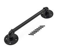 GHHVFEC Kit de barandilla de Escalera con Soporte para escalones de Interior y Exterior, barandilla para discapacitados, Ancianos, niños, Hierro Forjado de Metal negro/510 cm (17 pies)