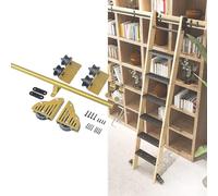 GHHVFEC Kit de herrajes para Escalera rodante de Biblioteca, riel Redondo y Accesorios de extensión para Interiores y lofts (Kit de riel de 244 cm)