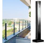GHHVFEC Poste de barandilla de Vidrio de 100 cm, Poste Final Negro Mate para Vidrio de 10-12 mm, Sistema de pasamanos de Escalera de Acero Inoxidable 304, balaustres de barandilla de Escalera durade
