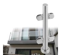 GHHVFEC Poste de barandilla de Vidrio de Acero Inoxidable para balcón y barandilla de Piso de 95 cm de Altura para Vidrio Templado de 8-12 mm Sistema de Seguridad para Interiores/Exteriores Diseño m