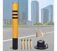GHHVFEC Poste de Control de tráfico - Bolardo de estacionamiento de Acero galvanizado de 16" a 39" de Altura, ber de Seguridad para la administración de entradas de vehículos y estacionamientos, con