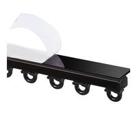 GHHVFEC Riel Autoadhesivo para Cortinas, sin Necesidad de taladrar, de Aluminio, para Montaje en Techo, Ideal para Paredes Lisas, Dormitorio, Cocina, Sala de Estar y Estudio (Negro, 145 cm/4,75 pies