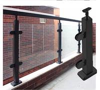 GHHVFEC Sistema de barandilla de Vidrio Negro de Alta Resistencia para balcón - No Requiere perforación. Clips para Postes de Acero Inoxidable de 37 Pulgadas. Barandilla de Vidrio Ils Secure. Soluci