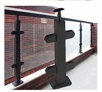 GHHVFEC Sistema de barandilla de Vidrio Negro de Alta Resistencia para balcón - No Requiere perforación. Clips para Postes de Acero Inoxidable de 95 cm (37 Pulgadas). Barandilla de Vidrio Ils Secure