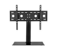 GHHVFEC Soporte Giratorio Universal para TV de 32 a 55 Pulgadas, con Pedestal de Mesa Ajustable en Altura y Base de Vidrio Templado. Soporta hasta 60 kg. Patrón VESA 100x100/3 (Negro).