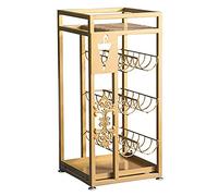 GHHVFEC Soporte para Paraguas de Metal Creativo, Cubo de Drenaje Simple de 4 Niveles Dorado con Bandeja extraíble, Elegante diseño de 3 Orificios para Uso en el hogar y la Oficina, par
