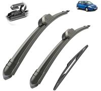GHHVM Coche Escobilla Limpiaparabrisas para Nissan Versa 2007-2012 26in+14in+14in, Delanteras Y Traseras Juego de Limpiaparabrisas Limpia Parabrisas,L-B/RHD