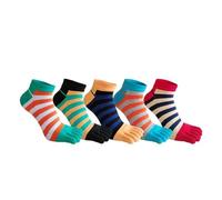 GHHZML Calcetines Dedos 5 Pares De Calcetines Hasta El Tobillo For Hombre, Algodón A Rayas Color Brillante, Transpirables, Cinco Dedos For Niño, 4 Estaciones(Color mix)