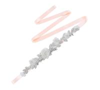 GHHZML Cinturón De Novia Cinturones y fajas for mujer. Cinturón de flores boda con organza diamantes imitación Para Vestidos(Baby pink)