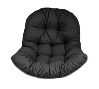 GHHZML Cojines para Sillas De Jardín Cojín for Silla Tipo Huevo, Cesta Colgante, cómodo, Lavable, Almohadilla Gruesa for Patio, Interior, Oficina, jardín, Porche(Black)