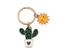GHHZML Colgante Llavero Cute Keychain Sun Cactus Flower Key Ring Letter Plants Chains Desert For Women Men Bag Accessorie DIY Handmade Jewelry(WHITE)