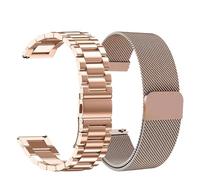 GHHZML Correa de Reloj de Metal 2pcs Stainless Steel Strap Sport Metal Magnetic Loop Bracelet(Color5)