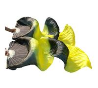 GHHZML Fan De La Danza del Vientre Abanico Abanicos de Danza for Puesta en Escena, velos Seda, Abanico for del Vientre for Mujer Colores (2 uds) para el Escenario(Red,XXL-280x90cm)