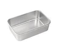 GHHZML Fiambrera De Acero Inoxidable Caja rectangular con tapa for verduras, organizador de alimentos acero inoxidable, caja almacenamiento gruesa for pasteles cocina(M With Lid)