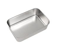 GHHZML Fiambrera De Acero Inoxidable Caja rectangular con tapa for verduras, organizador de alimentos acero inoxidable, caja almacenamiento gruesa for pasteles cocina(M Without Lid)