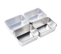 GHHZML Fiambrera De Acero Inoxidable Recipiente rectangular de acero inoxidable con tapa for almacenar alimentos, plato cuadrado grueso, lonchera