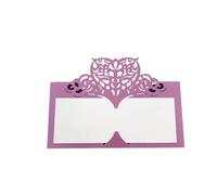 GHHZML Invitaciones Boda 10/50/100 Uds Tarjeta De Mesa Boda Papel Cortado Con Láser Forma Corazón Nombre La Lugar Decoración For Fiesta Favor Asiento para Bricolaje(Dark purple,10pcs)