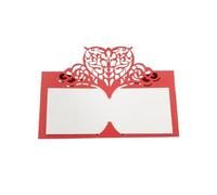 GHHZML Invitaciones Boda 10/50/100 Uds Tarjeta De Mesa Boda Papel Cortado Con Láser Forma Corazón Nombre La Lugar Decoración For Fiesta Favor Asiento para Bricolaje(Red,10pcs)
