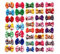 GHHZML Lazo De Pelo De Perro 10 uds./20 ./30 Lazos for el Pelo de Mascotas Varios Estilos, Bandas Goma con Lazos Diamantes, Suministros for Cuidado Perros(Mix Colour,30pcs)