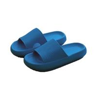 GHHZML Nube Zapatillas Zapatillas de verano for mujer, cómodas, EVA, suaves, gruesas, antideslizantes, for interior y exterior, con tacón plano cojín(Blue,38-39(foot 240mm))