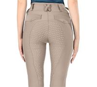 GHHZML Pantalones De Montar para Mujer Pantalones de equitación for Mujer, calzas ecuestres con Asiento Completo Silicona, Mallas Deportivas competición para Entrenamiento(Khaki,S)
