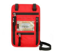 GHHZML Porta Pasaporte Bolsa for Pasaporte Oxford, Tarjetero for el Cuello, multifunción, for identificación, Resistente al Agua, Ligera(Red)