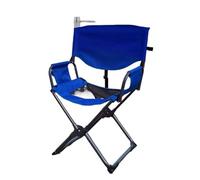 GHHZML Sillas De Director Portátiles Silla Plegable portátil for Oficina, Director, Exterior, cámara, Ocio, Escritorio de pie, Taburete Metal(Blue)