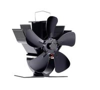 GHHZML Ventilador Estufa Leña Ventilador de estufa 5 aspas alimentado por calor chimenea pequeño leña silencioso Calentador ventilador Distribución eficiente del(With Heat shield Set)