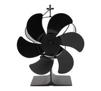 GHHZML Ventilador Estufa Leña Ventilador de estufa térmico negro bajo consumo for chimenea alimentado por calor, ideal for sala estar