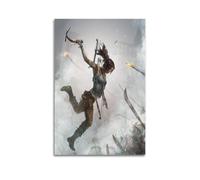 GHIBYN Póster decorativo de Lara Croft con diseño de juego, lienzo para pared e imagen artística moderna para decoración de dormitorio familiar, 40 x 60 cm